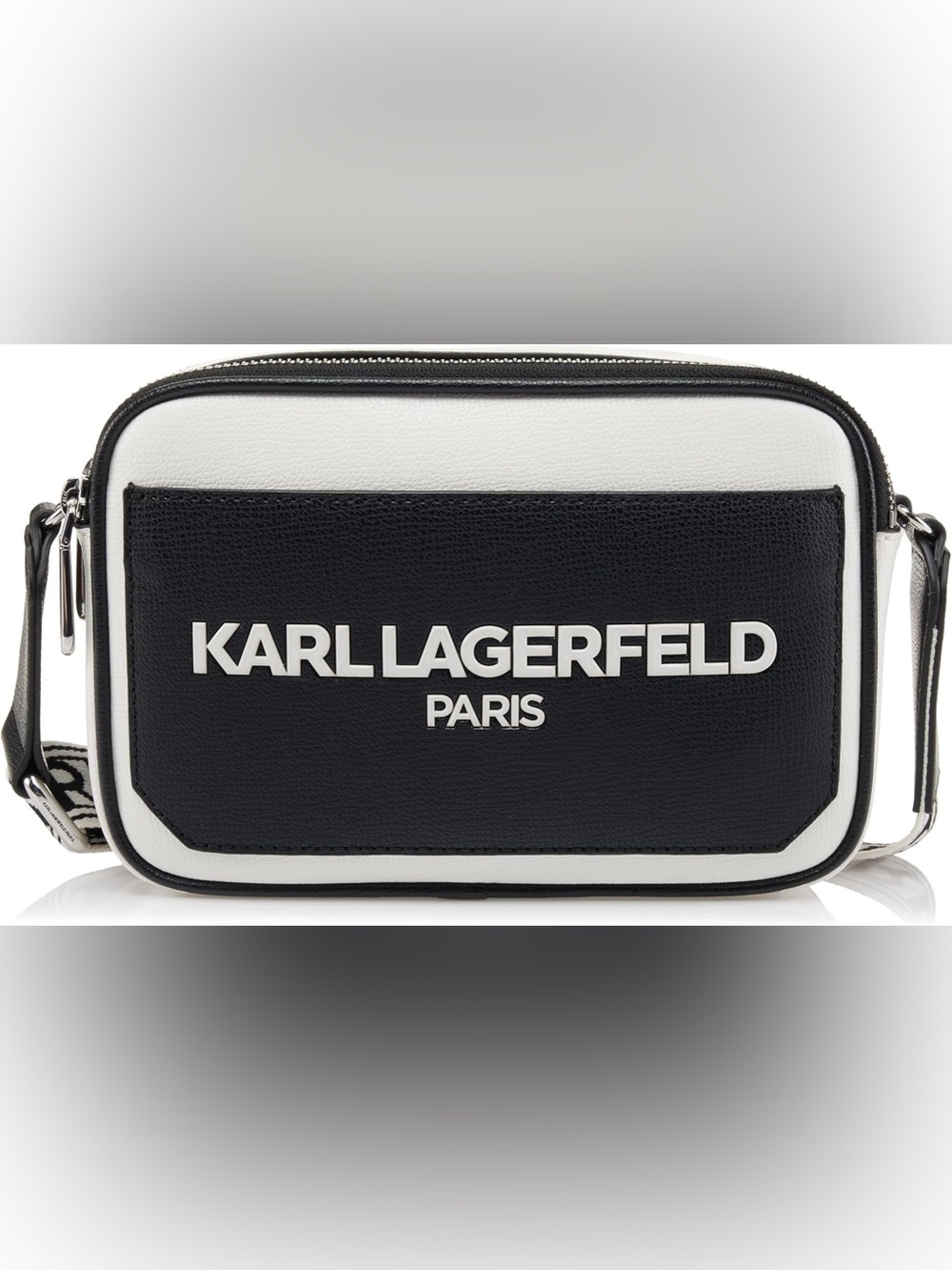 Karl Lagerfeld Paris Maybelle Camera Crossbody Bag - Black/White Two-Tone